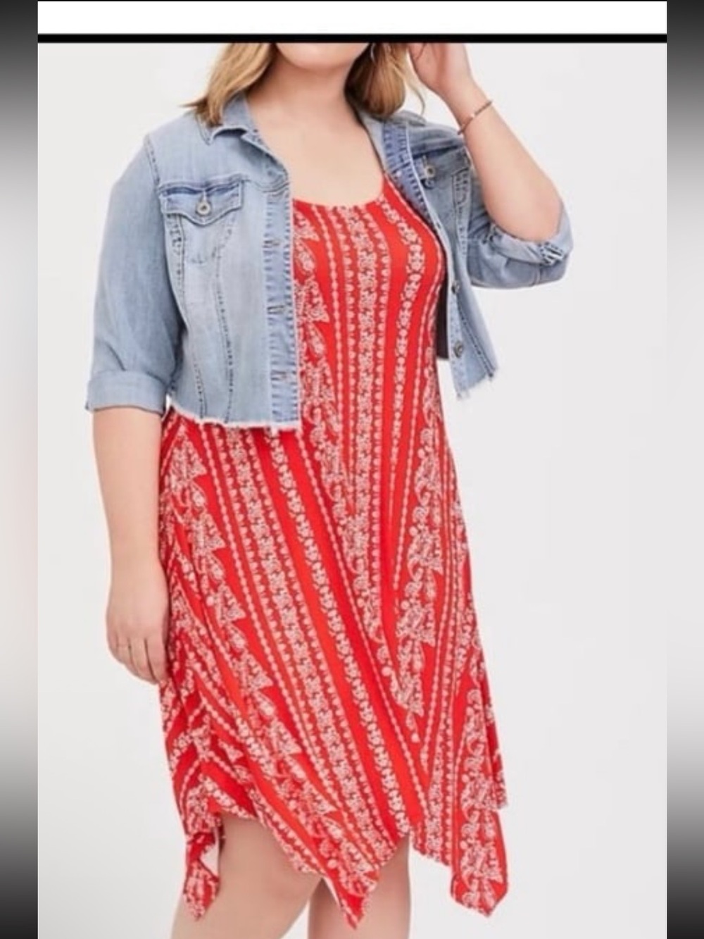 torrid LIKE NEW 1X Red Printed Shark bite Handkerchief Dress
